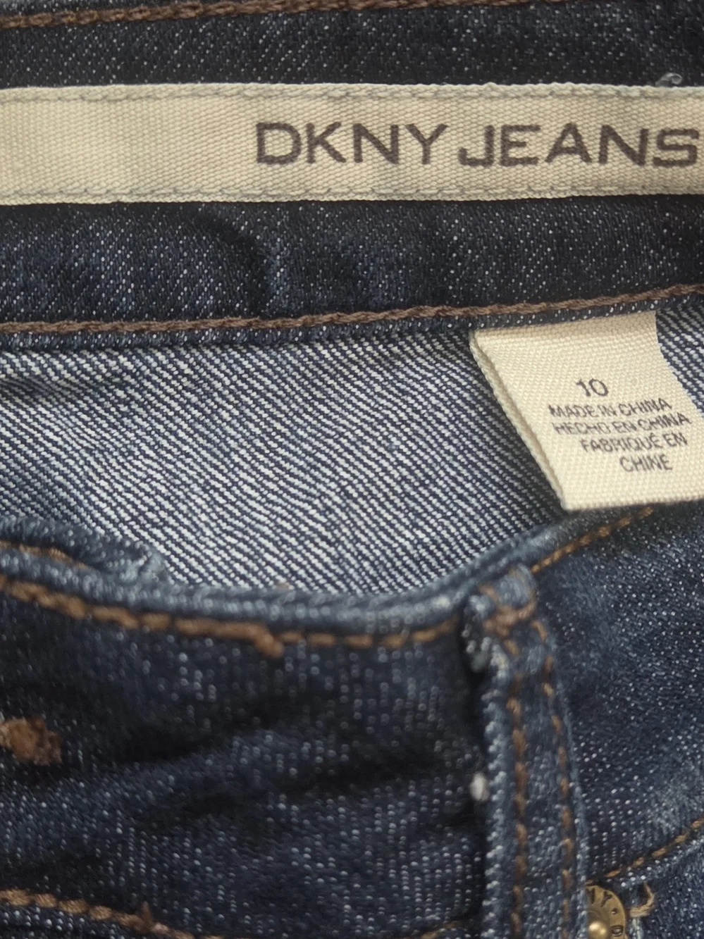 DKNY Women's Dark Wash Jeans - Classic Indigo, Size 10